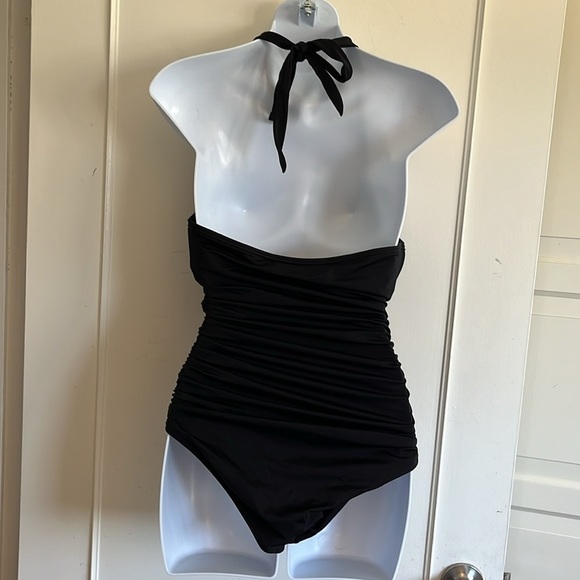 Victoria's Secret The Forever  Black Halter Shirred Ruched
One Piece Smal… - Picture 7 of 14